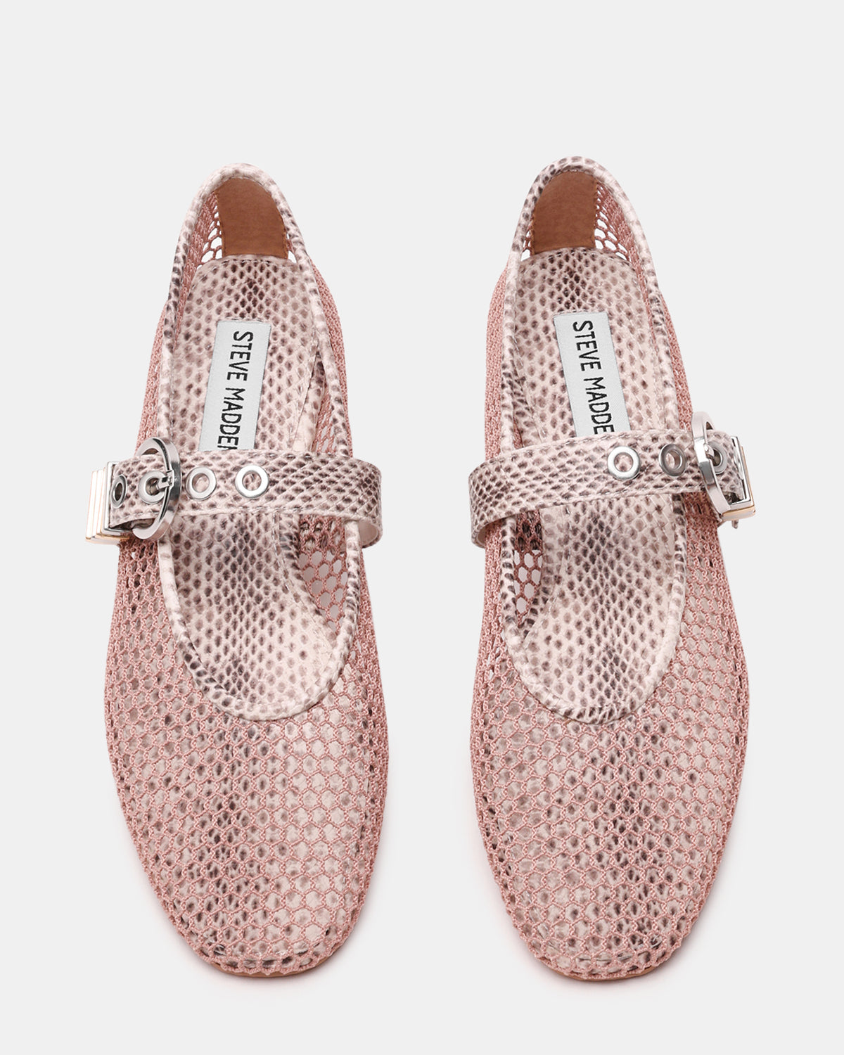 LUCIA Blush Multi Mesh Mary Jane Ballet Women's Flat | Steve Madden Premium