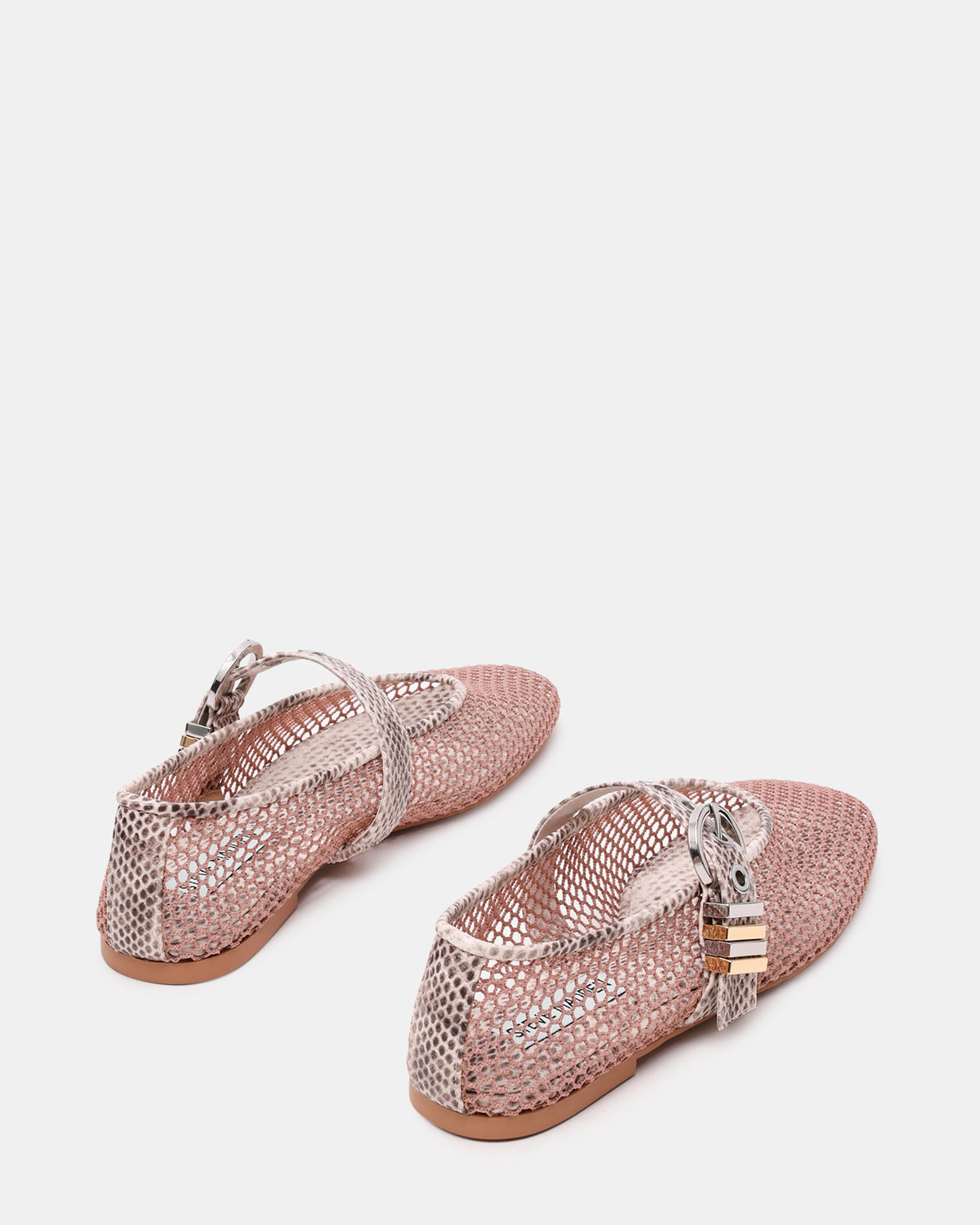 LUCIA Blush Multi Mesh Mary Jane Ballet Women's Flat | Steve Madden Premium