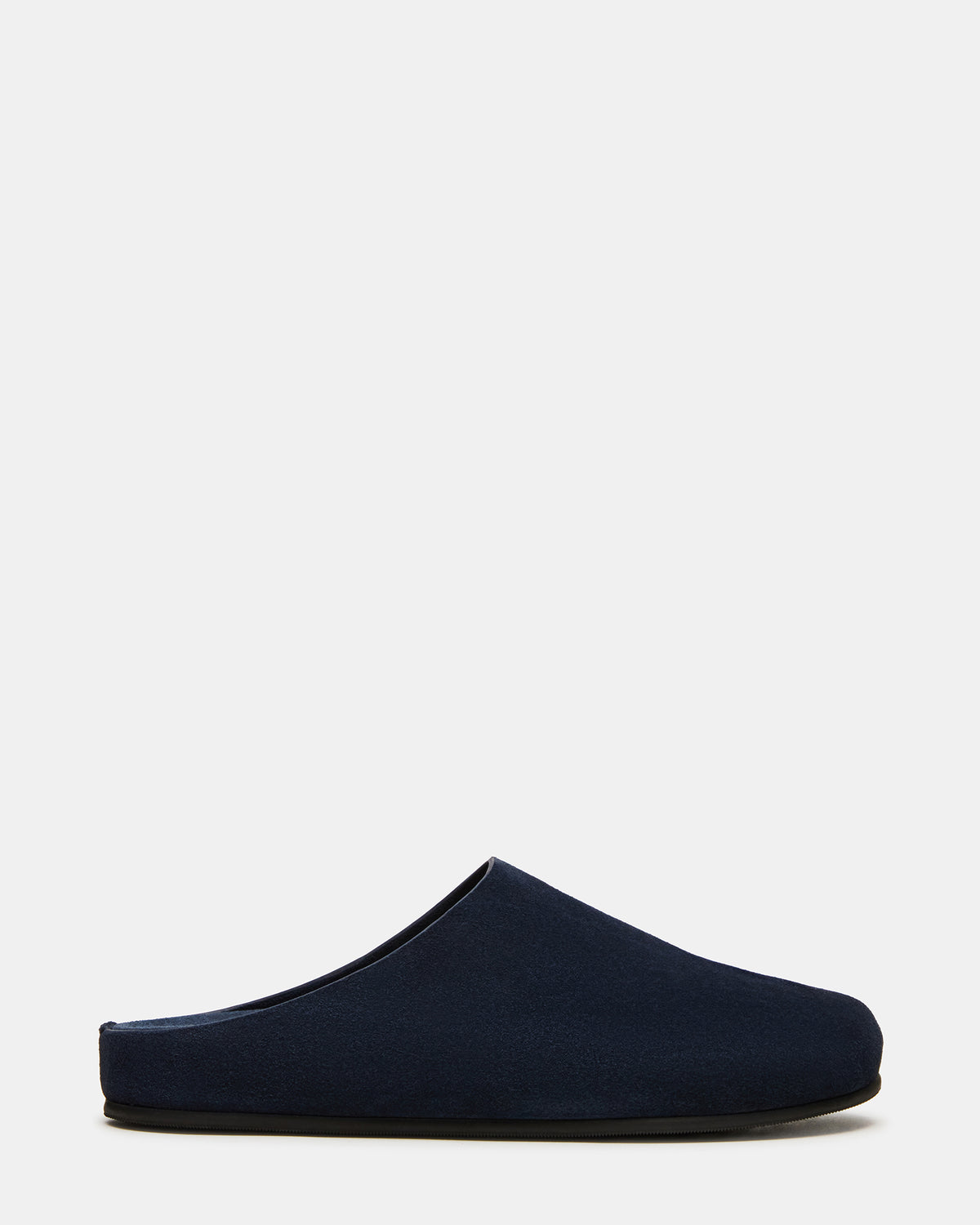 FERN Navy Suede Mule Slip-On Round-Toe Women's Flat | Steve Madden Discount