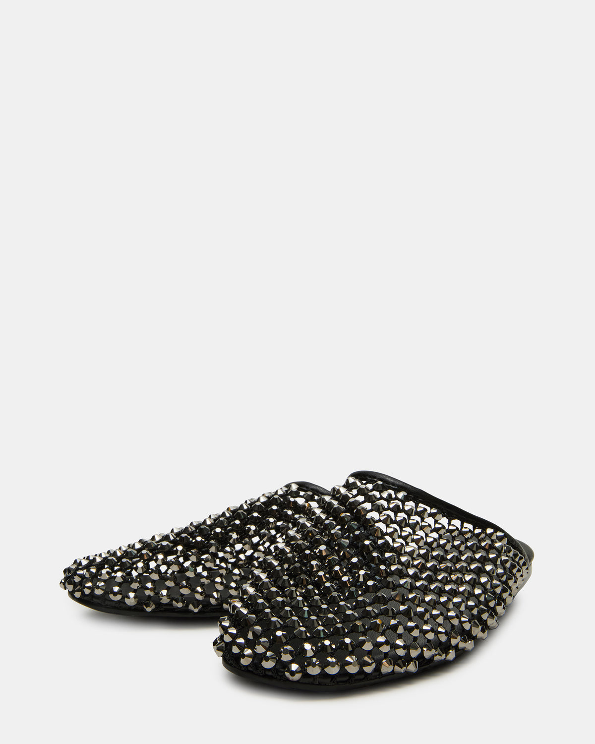 PEARSON Black Rhinestones Rounded-Toe Slip-On Women's Flat | Steve Madden Discount