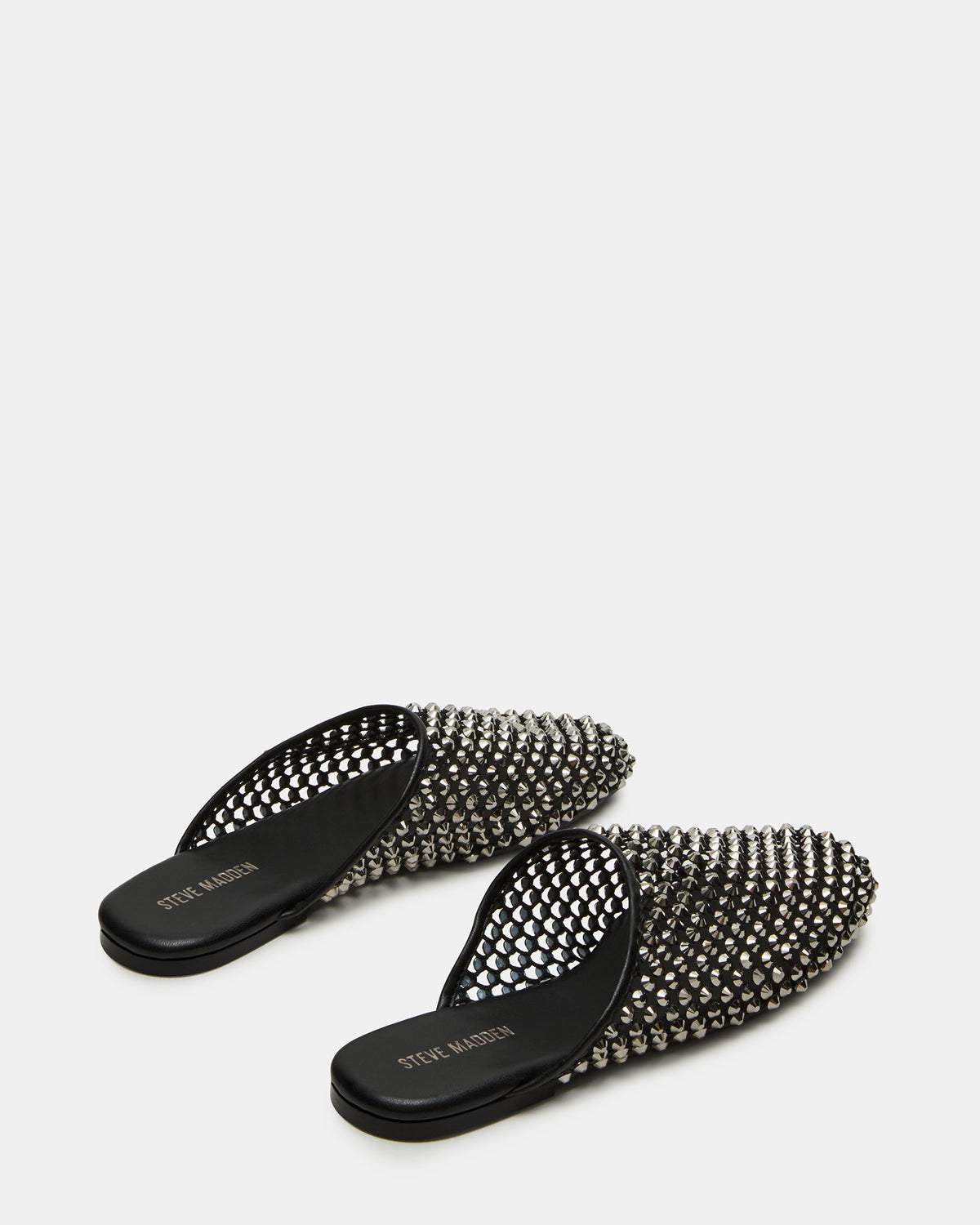 PEARSON Black Rhinestones Rounded-Toe Slip-On Women's Flat | Steve Madden Discount