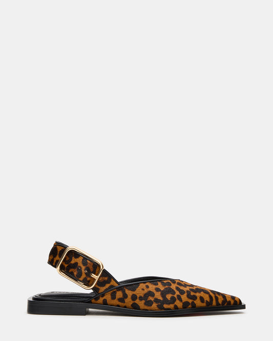 SHAY Leopard Pointed-Toe Slingback Ballet Women's Flat | Steve Madden Smart Buy
