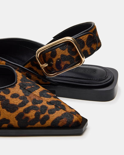 SHAY Leopard Pointed-Toe Slingback Ballet Women's Flat | Steve Madden Smart Buy