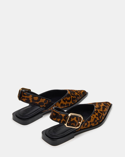 SHAY Leopard Pointed-Toe Slingback Ballet Women's Flat | Steve Madden Smart Buy