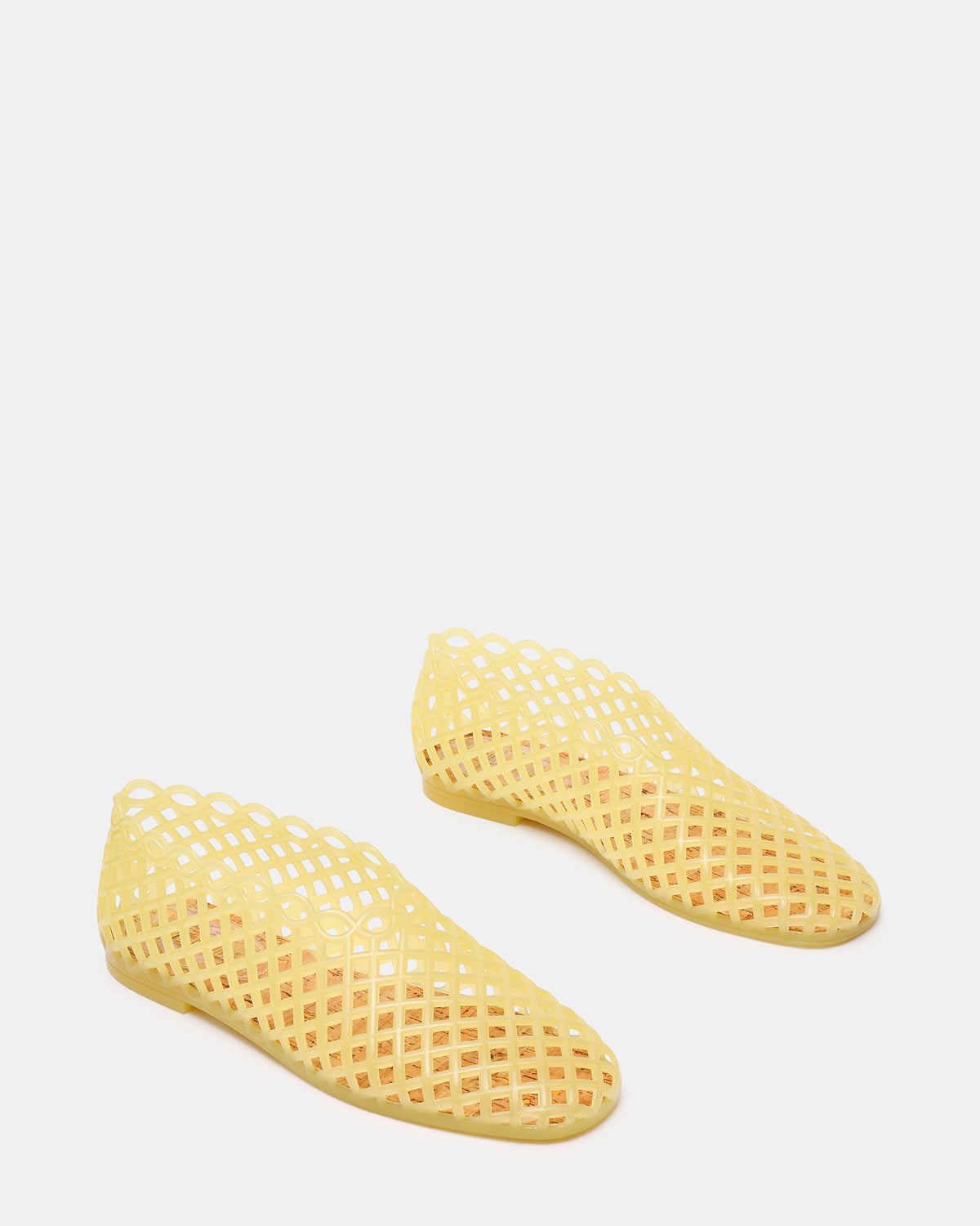 GROVE Butter Yellow Square-Toe Jelly Women's Flat | Steve Madden Trending