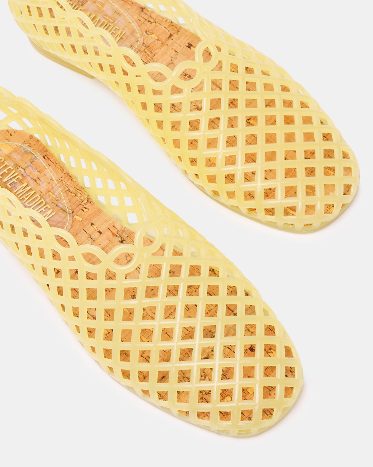 GROVE Butter Yellow Square-Toe Jelly Women's Flat | Steve Madden Trending