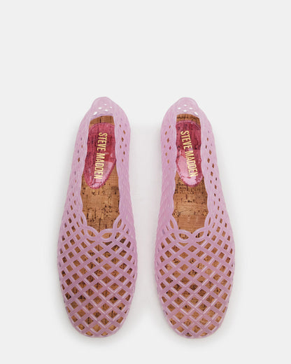 GROVE Pink Square-Toe Jelly Women's Flat | Steve Madden Great Value