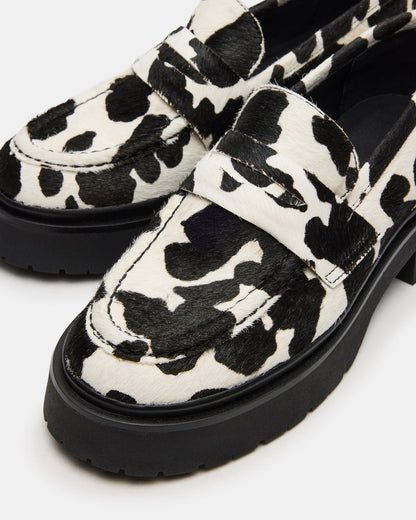 LAYKEN-H Black/White Platform Lug Women's Loafer | Steve Madden Everyday