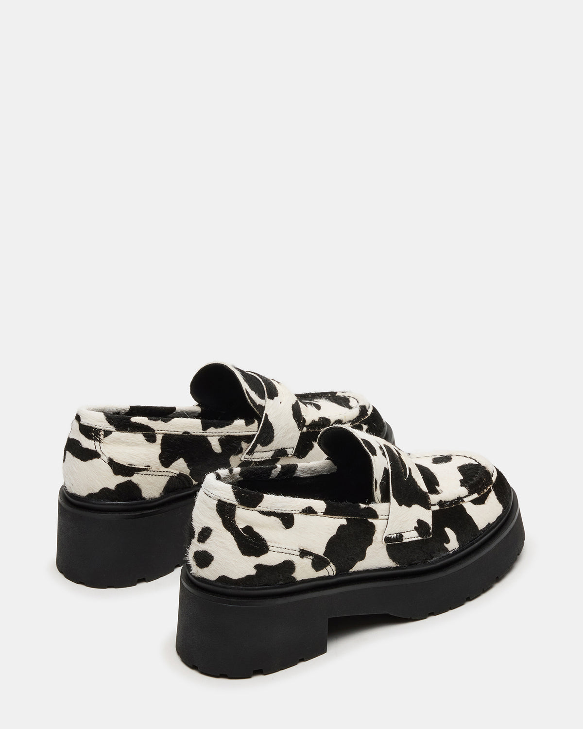 LAYKEN-H Black/White Platform Lug Women's Loafer | Steve Madden Everyday