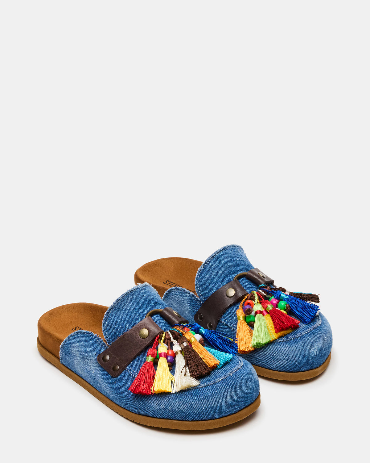 BERNIE Denim Mule Slip-On Footbed Round-Toe Women's Flat | Steve Madden Best Seller