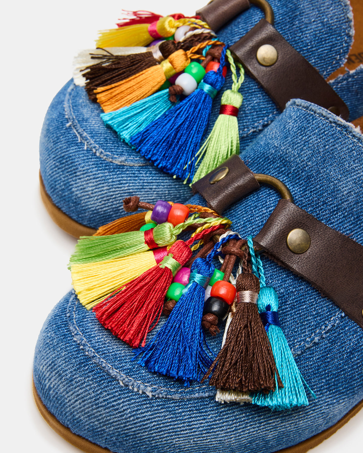 BERNIE Denim Mule Slip-On Footbed Round-Toe Women's Flat | Steve Madden Best Seller