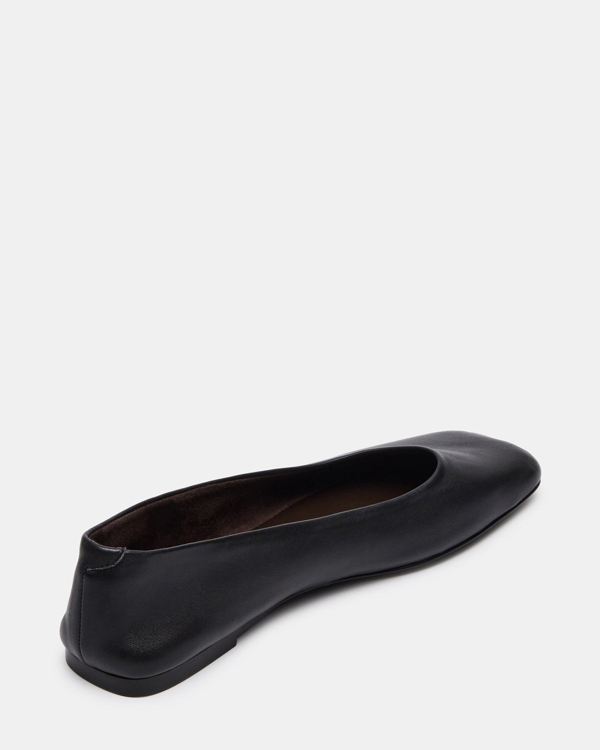 NURTURE Black Leather Square-Toe Ballet Women's Flat | Steve Madden Popular
