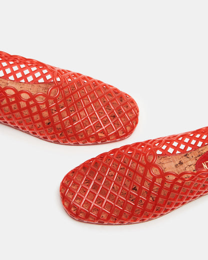 GROVE Red Square-Toe Jelly Women's Flat | Steve Madden Featured