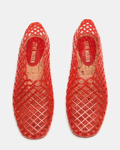 GROVE Red Square-Toe Jelly Women's Flat | Steve Madden Featured