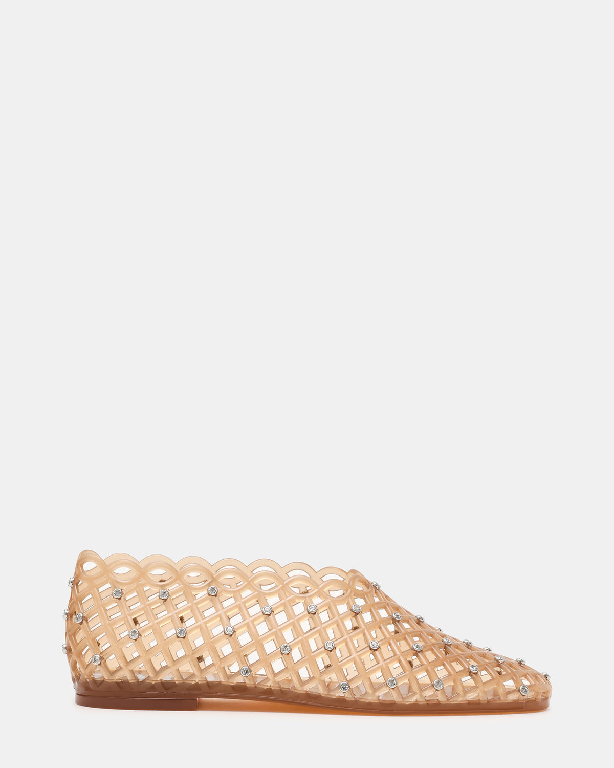 GROVE Tan Rhinestones Square-Toe Jelly Women's Flat | Steve Madden Premium
