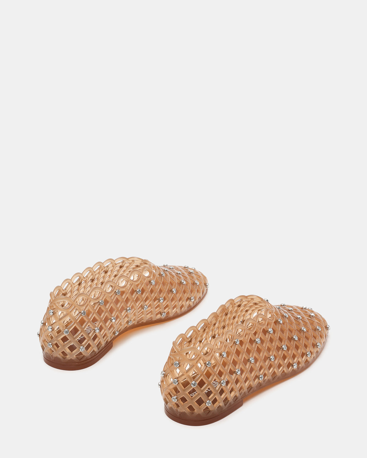 GROVE Tan Rhinestones Square-Toe Jelly Women's Flat | Steve Madden Premium