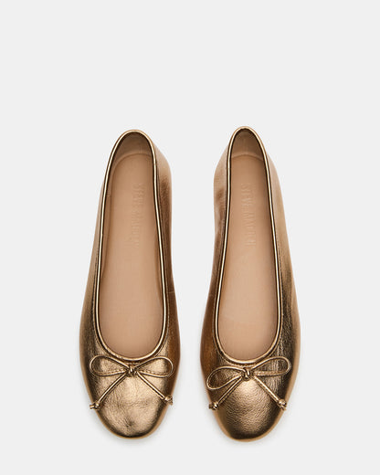 VIXEN Gold Women's Ballet Flats | Steve Madden Everyday