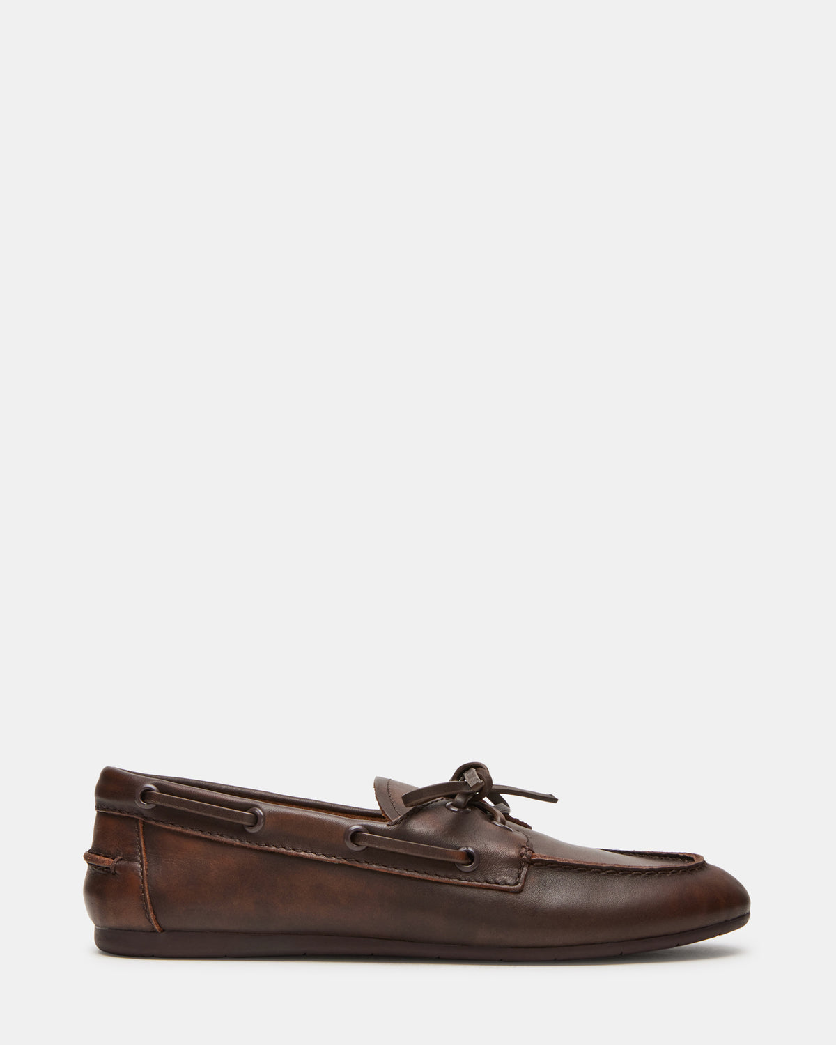SAG Brown Leather Women's Boat Shoe | Steve Madden Value