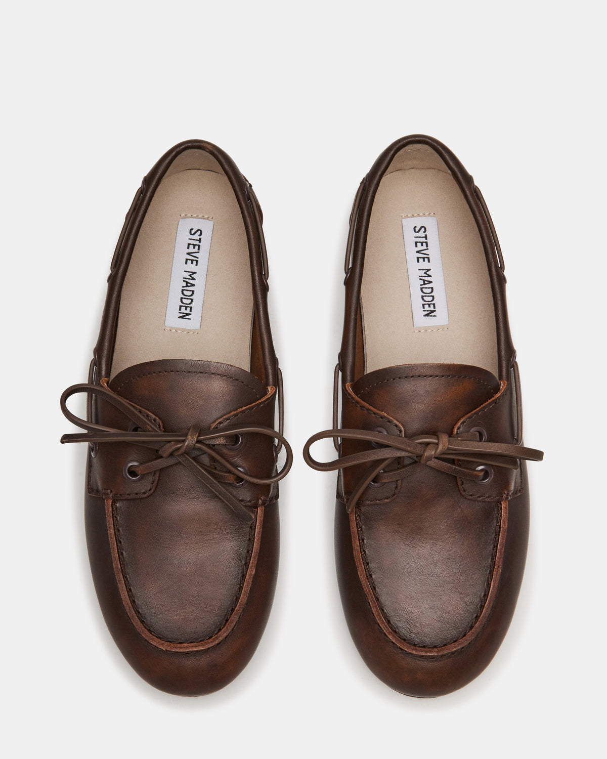SAG Brown Leather Women's Boat Shoe | Steve Madden Value