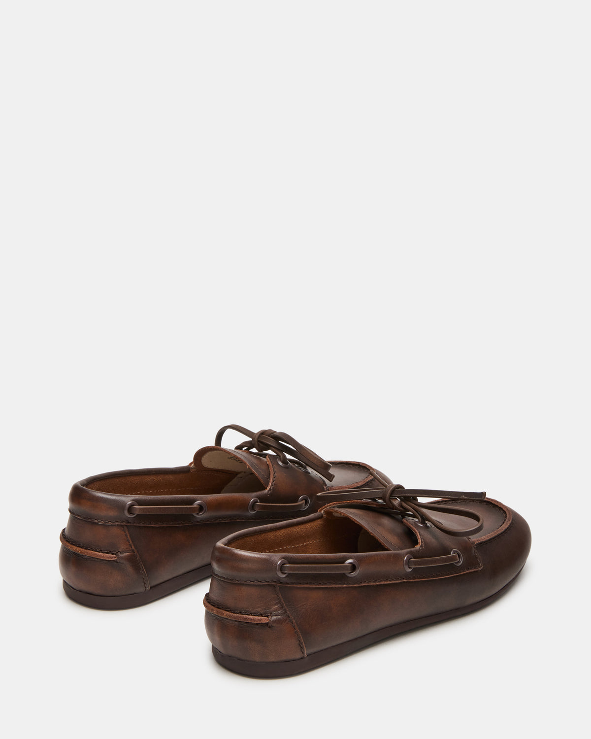 SAG Brown Leather Women's Boat Shoe | Steve Madden Value