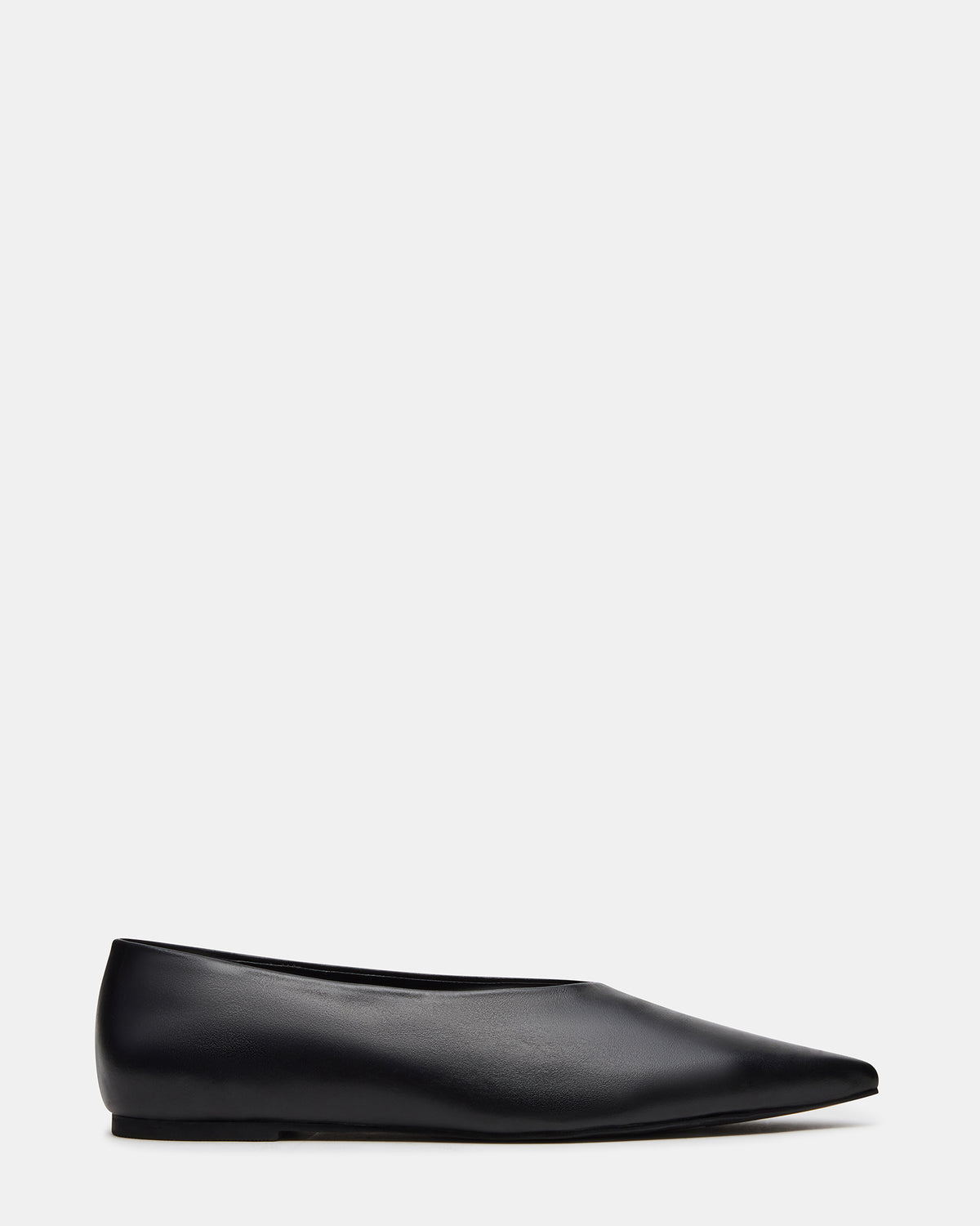 FLOYD Black Leather Pointed-Toe Ballet Women's Flat | Steve Madden Latest