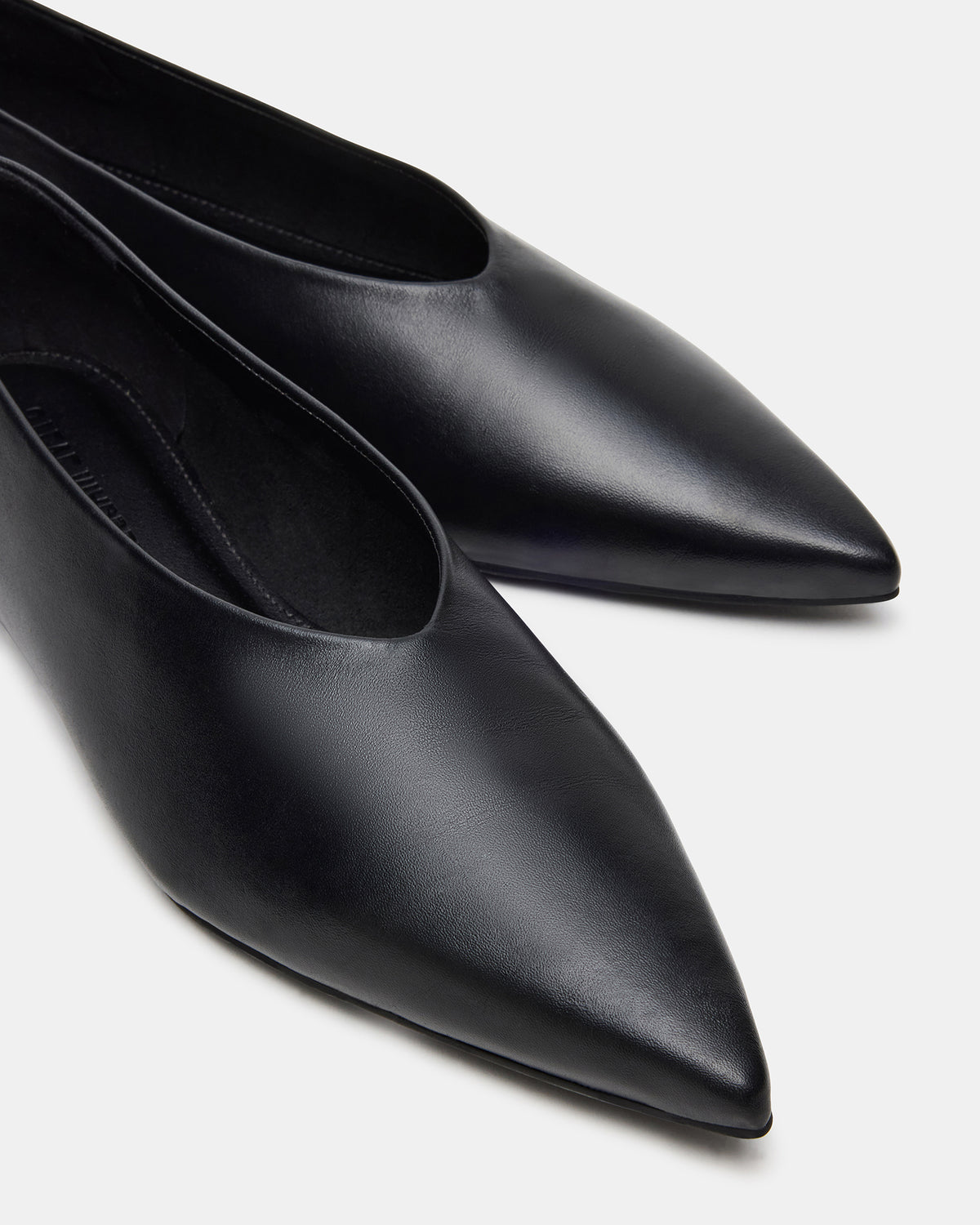 FLOYD Black Leather Pointed-Toe Ballet Women's Flat | Steve Madden Latest