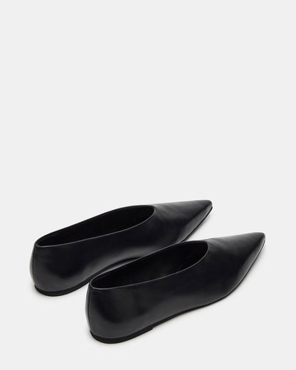 FLOYD Black Leather Pointed-Toe Ballet Women's Flat | Steve Madden Latest