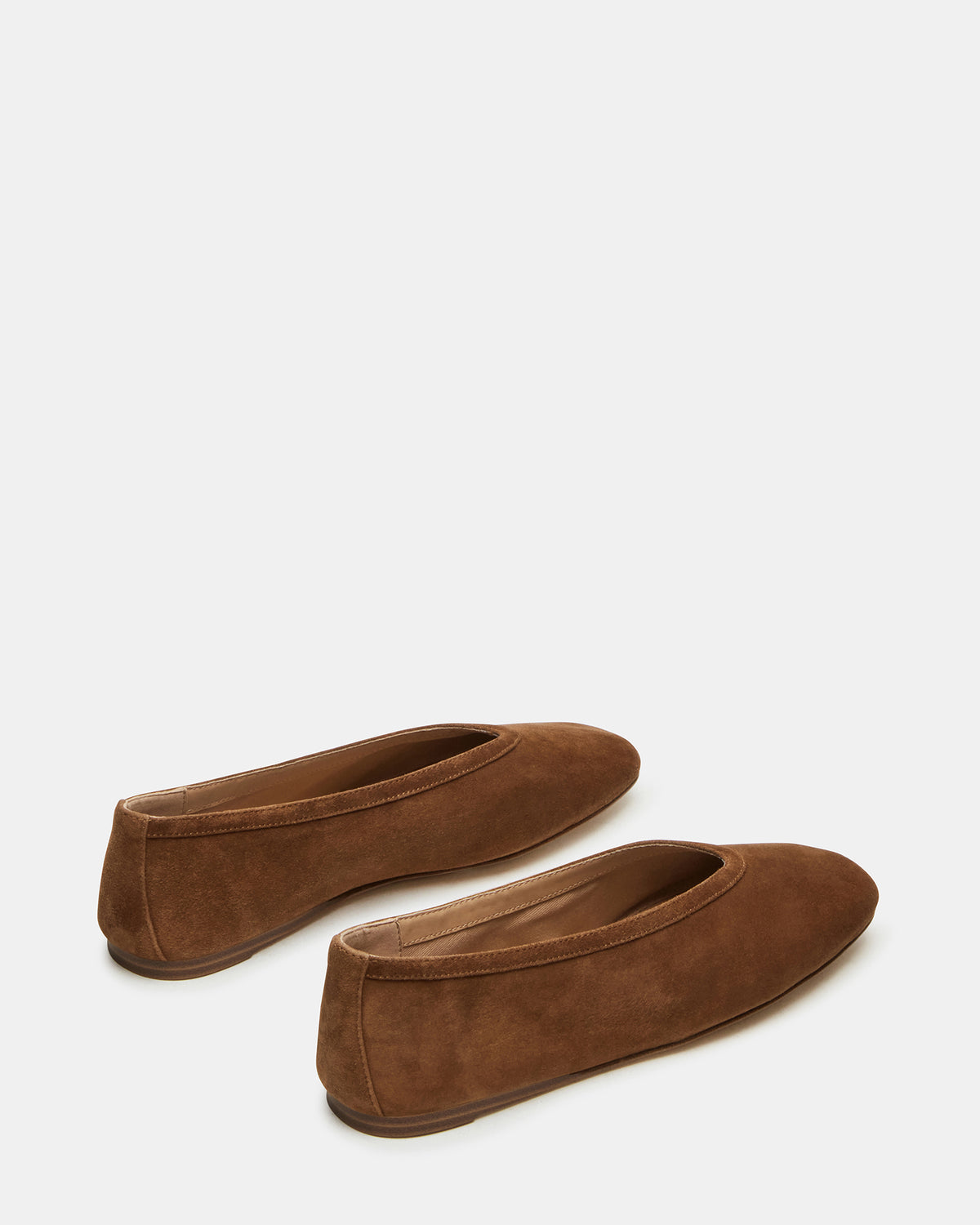 LENI Chestnut Suede Square-Toe Ballet Women's Flat | Steve Madden Latest