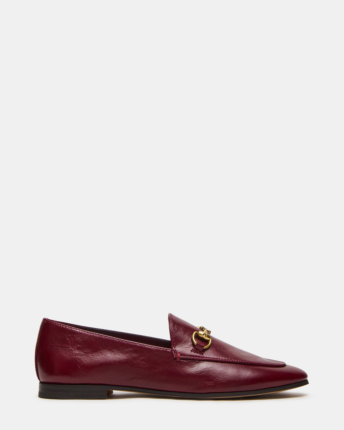 GRAFTON Wine Leather Women's Loafer | Steve Madden Trusted