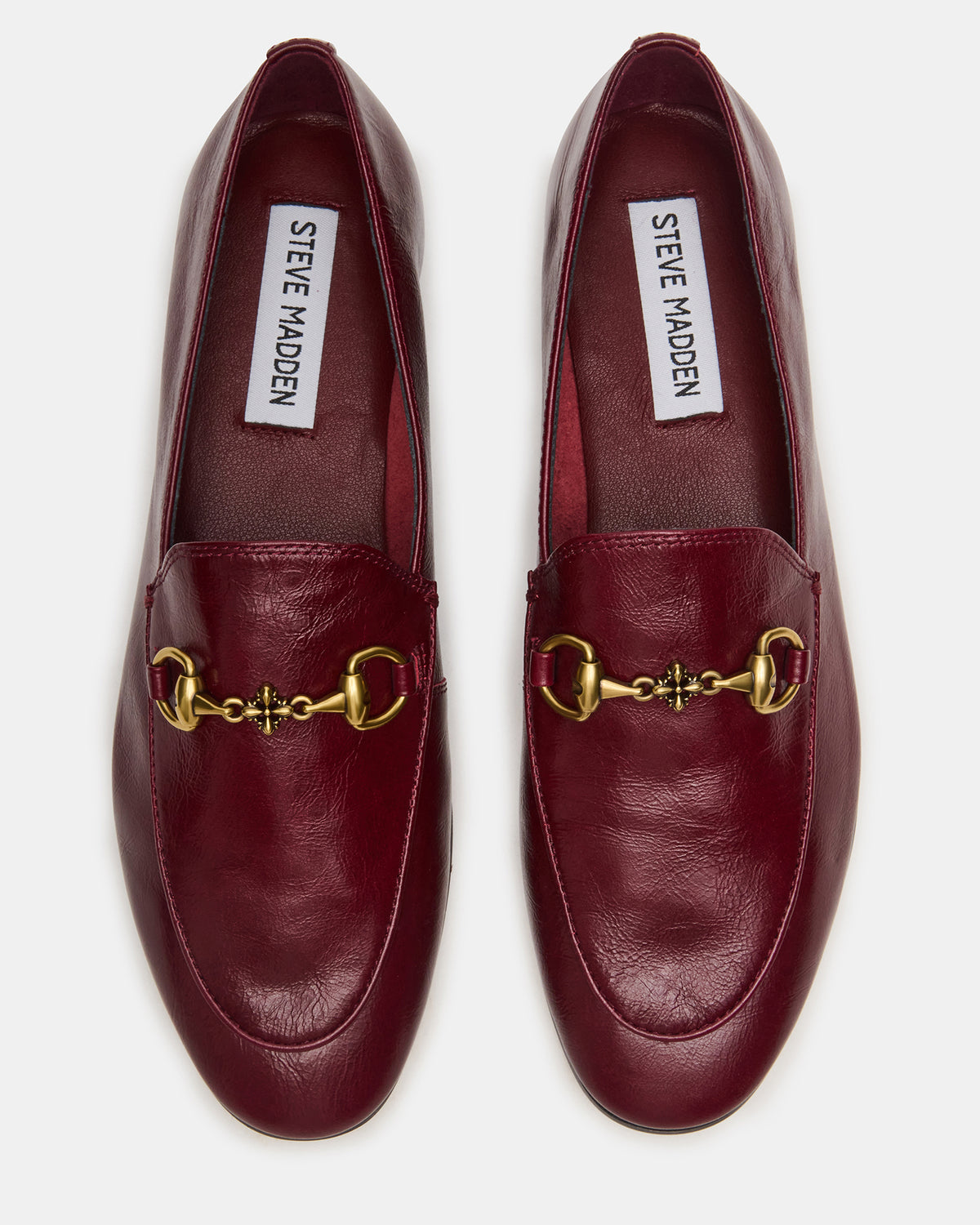 GRAFTON Wine Leather Women's Loafer | Steve Madden Trusted
