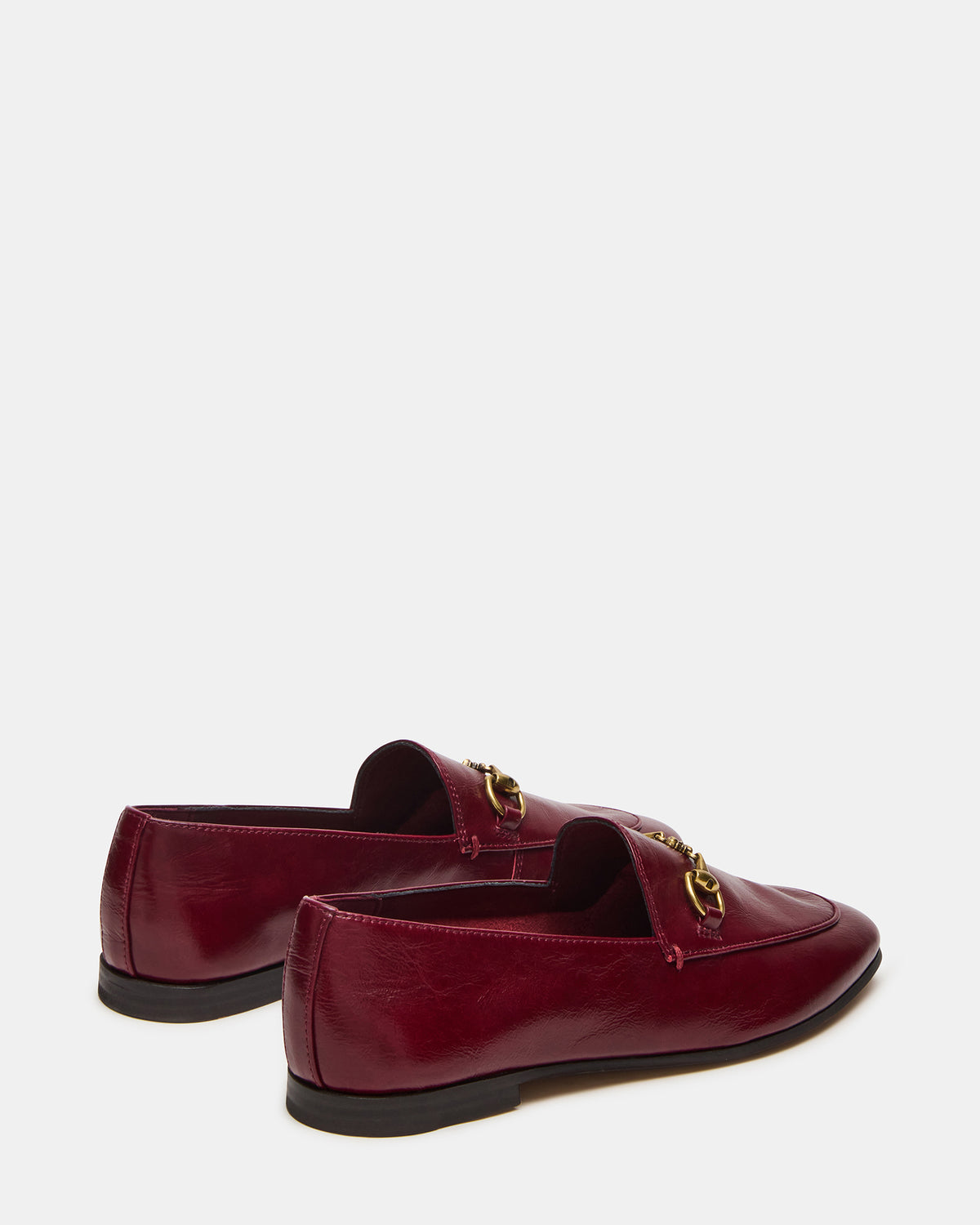 GRAFTON Wine Leather Women's Loafer | Steve Madden Trusted