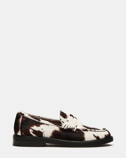 MADISON Brown Cow Print Women's Penny Loafer | Steve Madden Latest