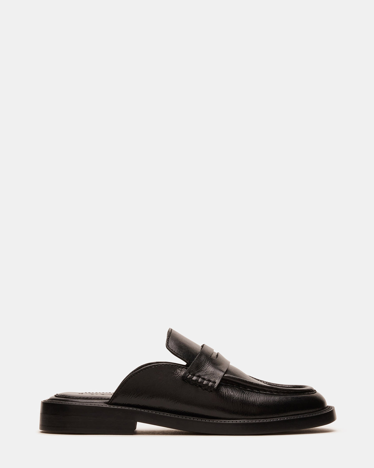 MULBERRY Black Leather Women's Slip-On Mule Flat | Steve Madden Value