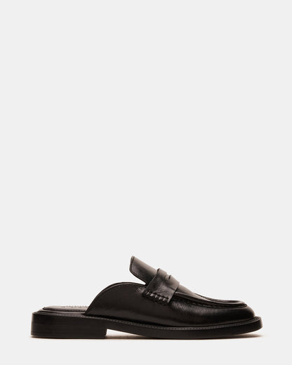 MULBERRY Black Leather Women's Slip-On Mule Flat | Steve Madden Value