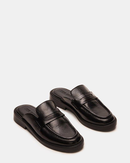 MULBERRY Black Leather Women's Slip-On Mule Flat | Steve Madden Value