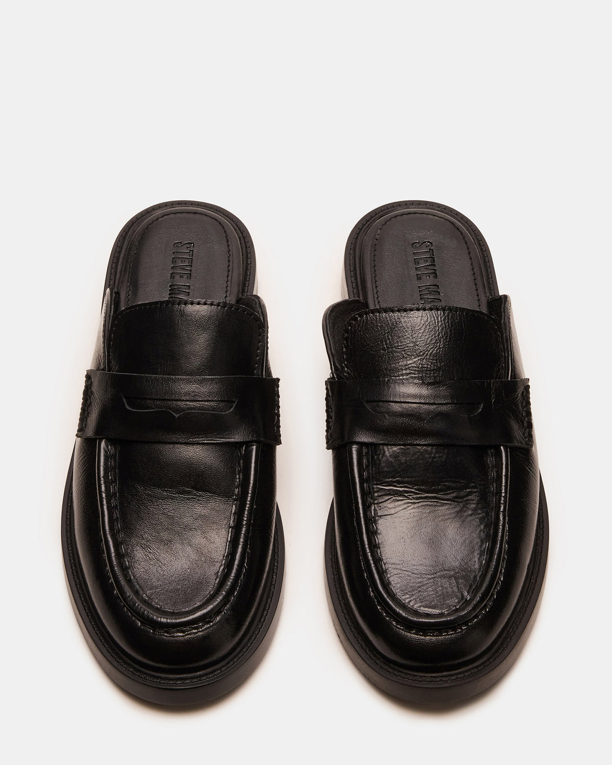 MULBERRY Black Leather Women's Slip-On Mule Flat | Steve Madden Value