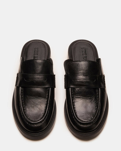 MULBERRY Black Leather Women's Slip-On Mule Flat | Steve Madden Value