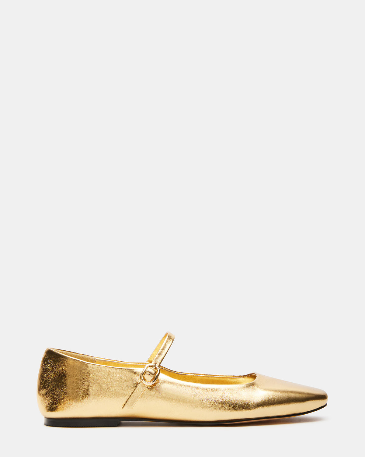 MAPLE Gold Leather Women's Mary Jane Ballet Flat | Steve Madden Exclusive