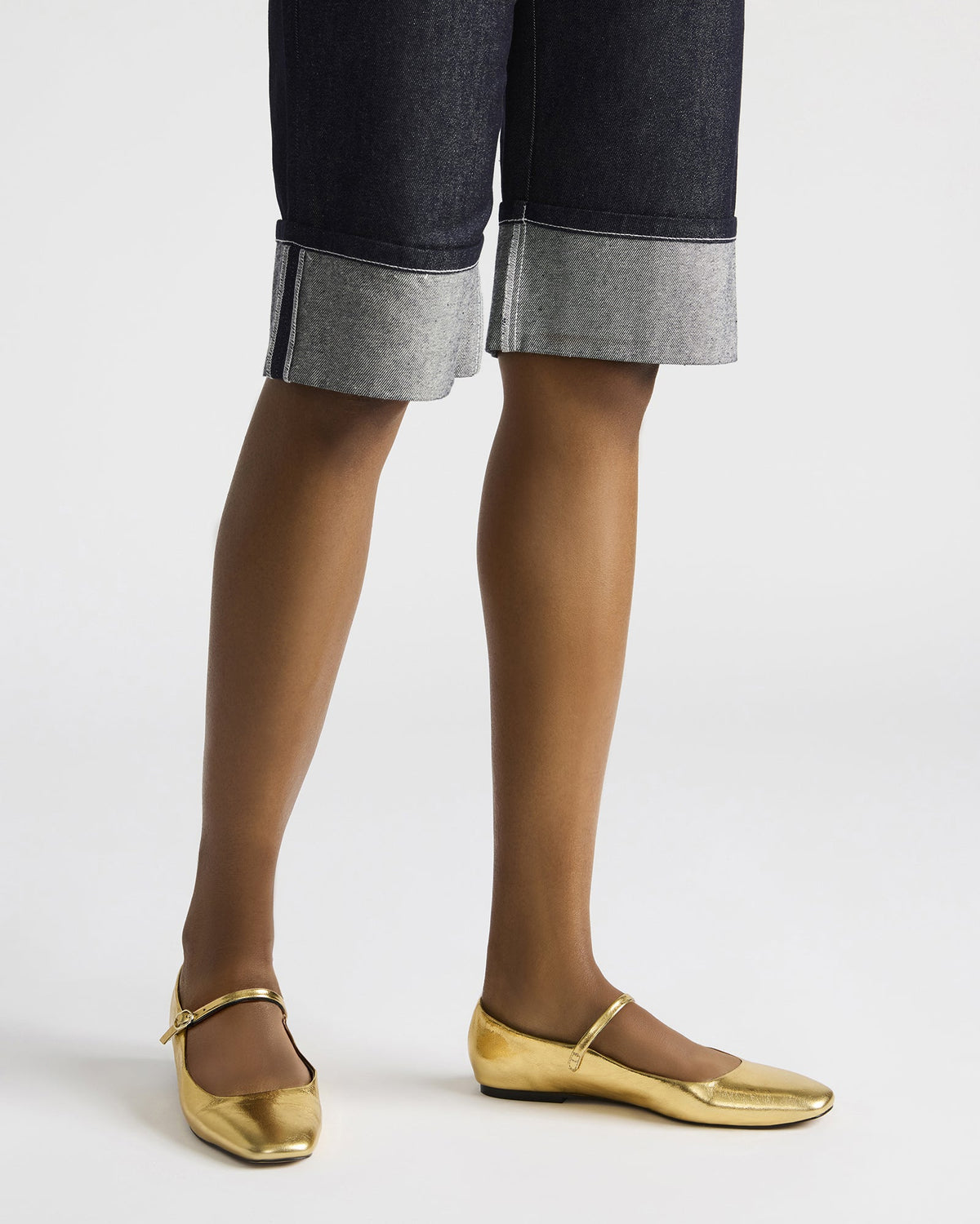 MAPLE Gold Leather Women's Mary Jane Ballet Flat | Steve Madden Exclusive