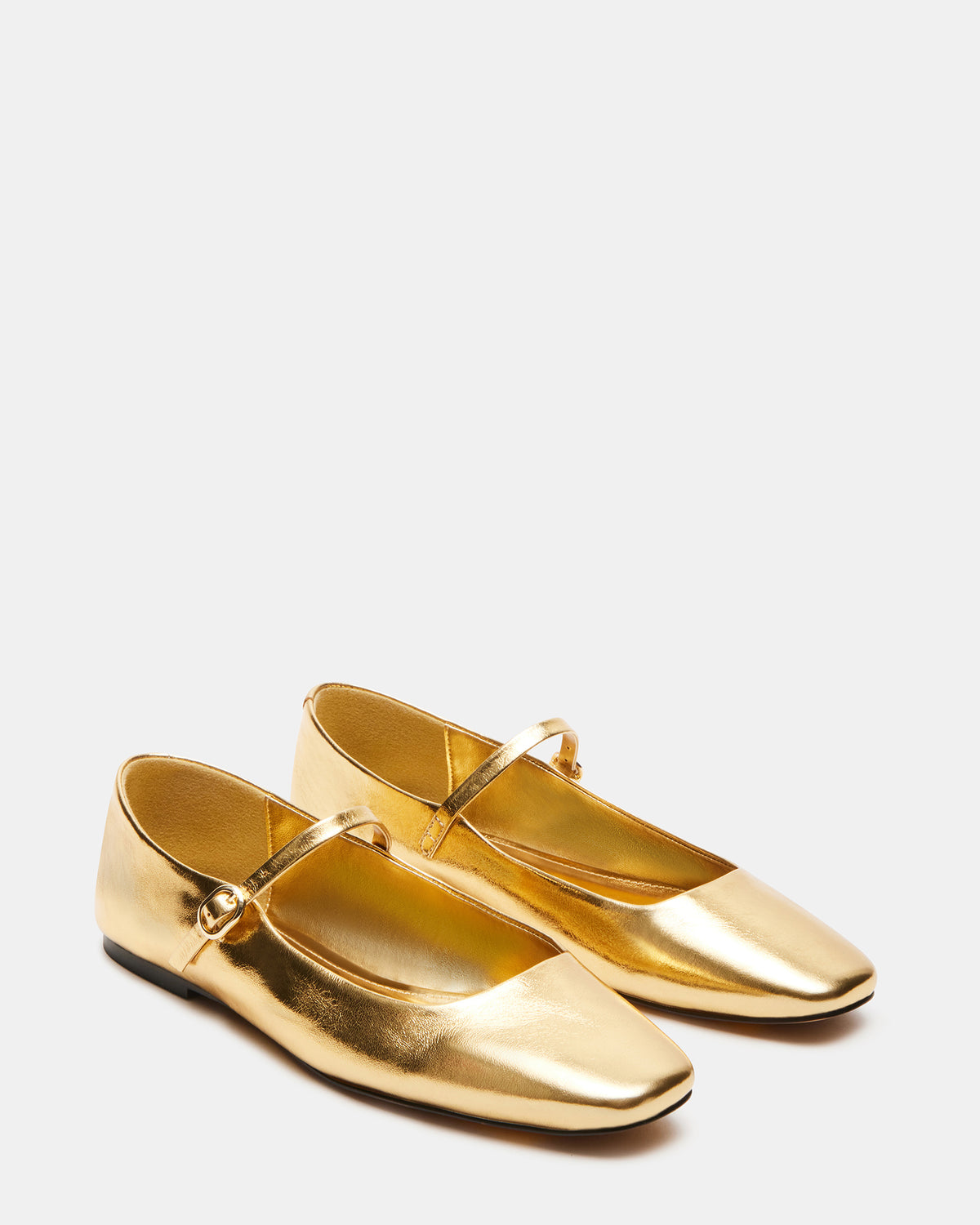 MAPLE Gold Leather Women's Mary Jane Ballet Flat | Steve Madden Exclusive