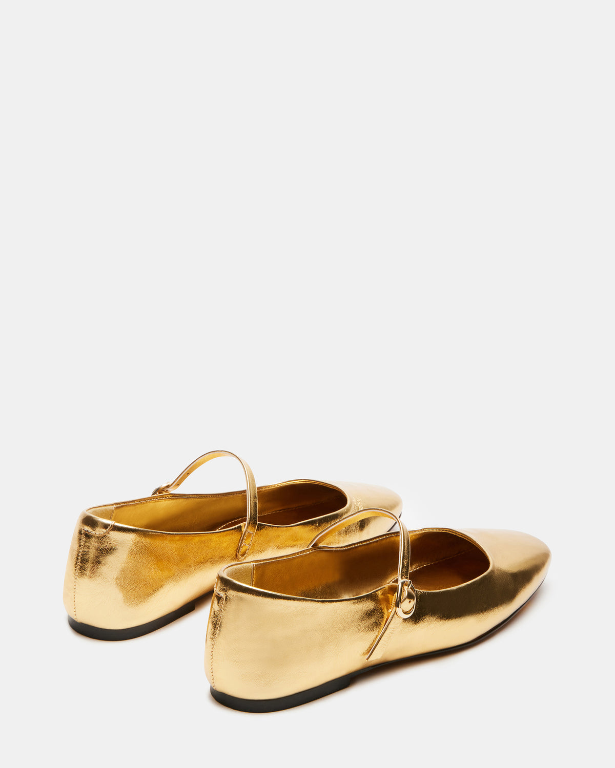 MAPLE Gold Leather Women's Mary Jane Ballet Flat | Steve Madden Exclusive