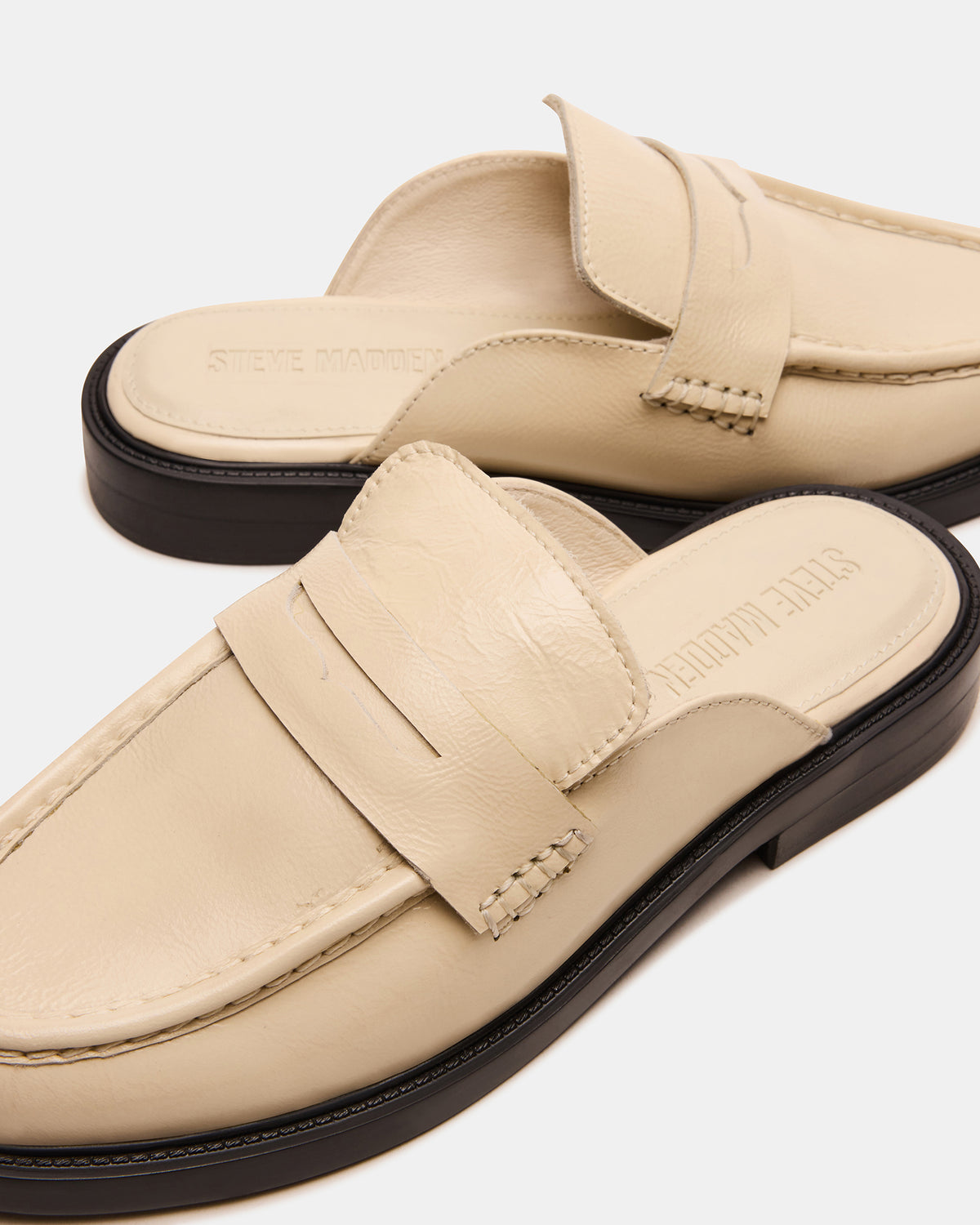 MULBERRY Bone Leather Women's Slip-On Mule Flat | Steve Madden Deals