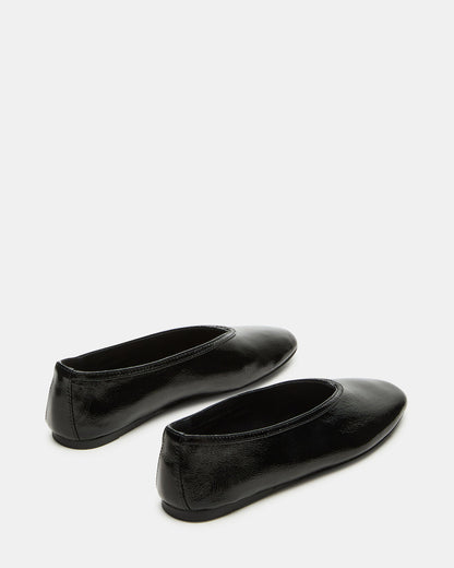 LENI Black/Black Square-Toe Ballet Women's Flat | Steve Madden Best Seller
