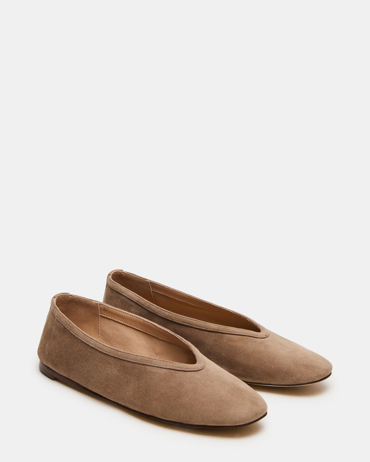 LENI Taupe Suede Square-Toe Ballet Women's Flat | Steve Madden Hot Sale