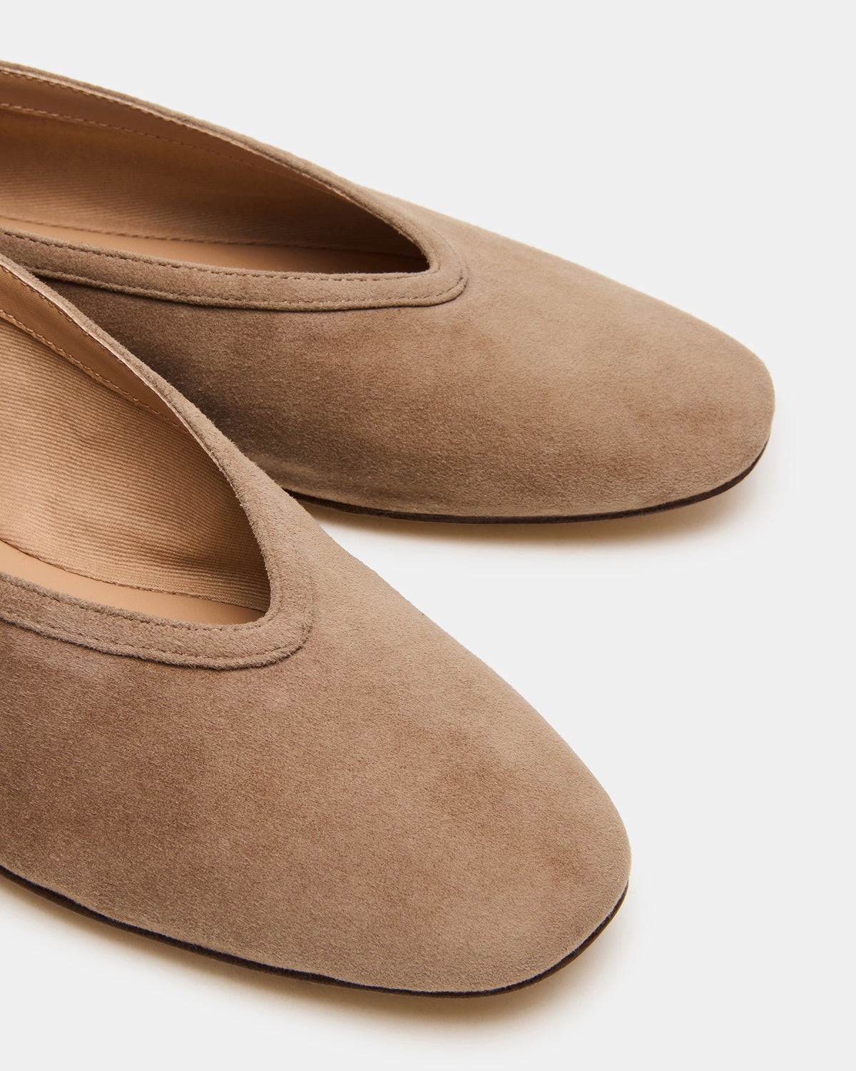 LENI Taupe Suede Square-Toe Ballet Women's Flat | Steve Madden Hot Sale