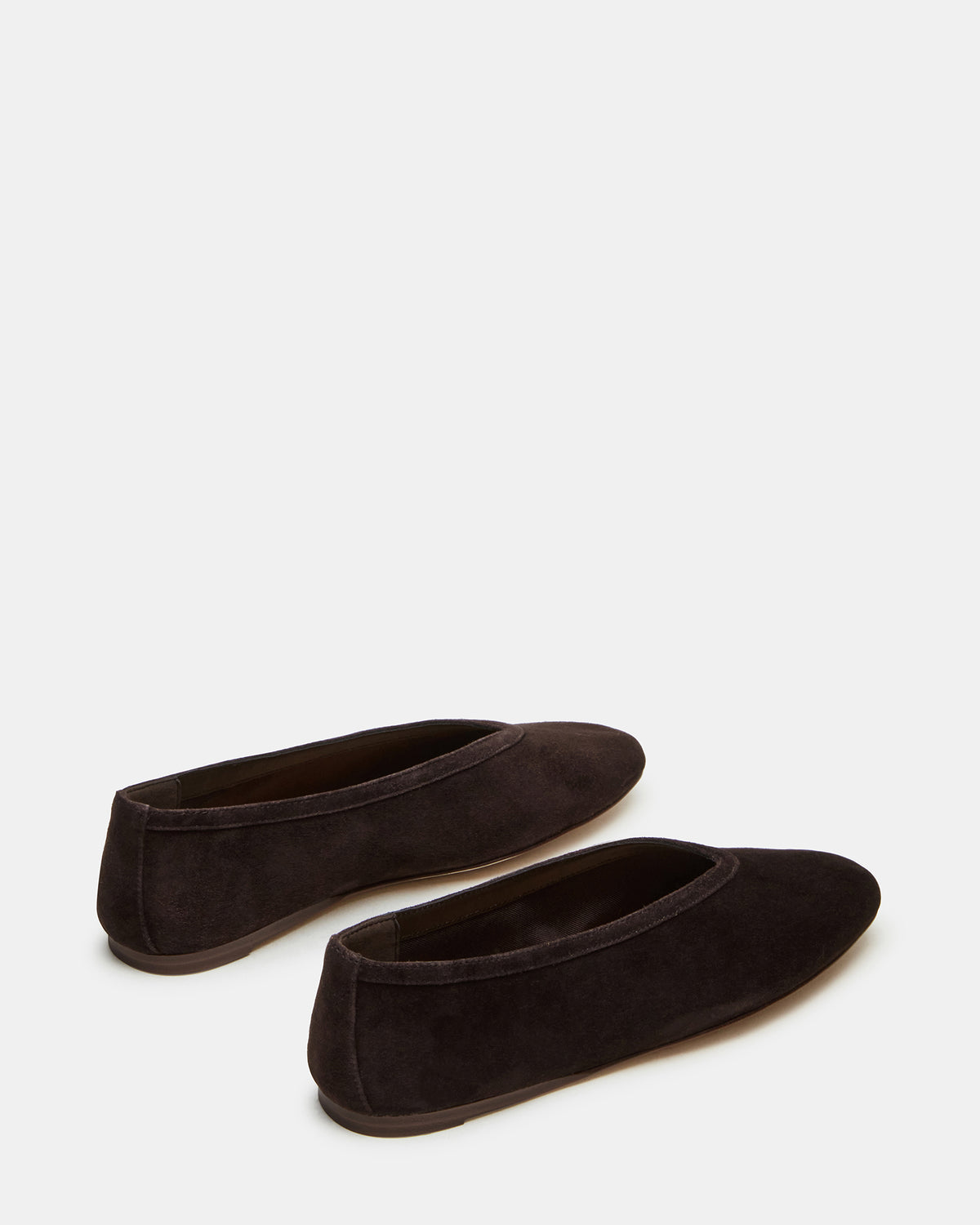 LENI Brown Suede Square-Toe Ballet Women's Flat | Steve Madden Featured