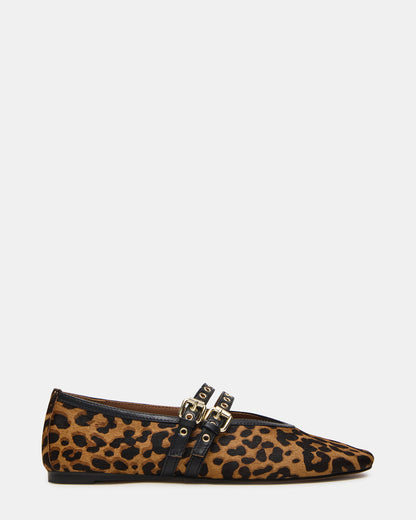 LYDIA Leopard Square-Toe Mary Jane Ballet Women's Flat | Steve Madden Trending