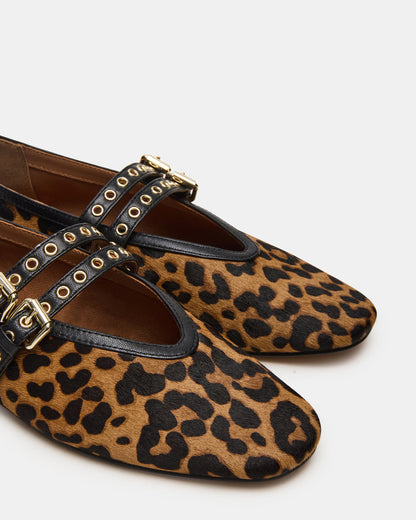 LYDIA Leopard Square-Toe Mary Jane Ballet Women's Flat | Steve Madden Trending