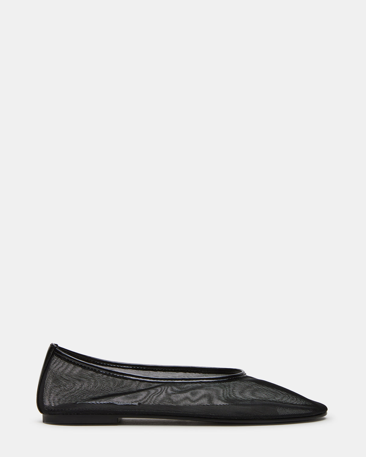 MEADOW Black Mesh Women's Ballet Flats | Steve Madden Essential