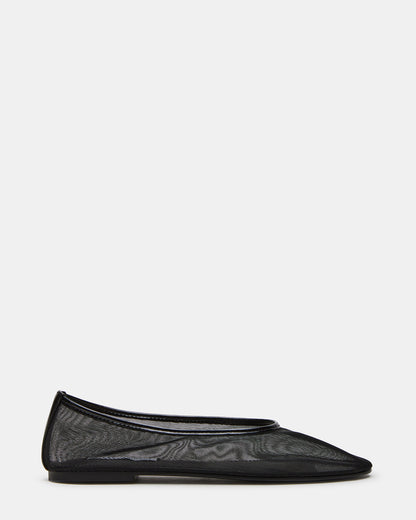 MEADOW Black Mesh Women's Ballet Flats | Steve Madden Essential